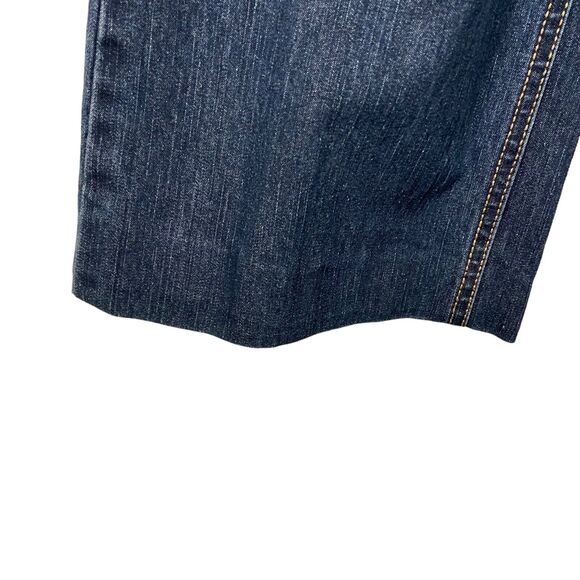 Christopher & Banks Womens Modern Fit Straight Leg Blue Denim Jeans Sz 12 Hemmed - Picture 7 of 9